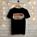 Black Gildan 5000 t-shirt with funny Thanksgiving Food Coma In Progress loading bar design