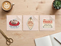 Protect Your Peace sticker bundle – Social Battery 1%, Do Not Disturb Inner Peace and Fragile Soft Heart Inside stickers side by side on a wooden desk