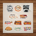 Thanksgiving Classic Sticker Pack: 11 funny Thanksgiving stickers including Food Coma In Progress and Here for the Pie & Drama
