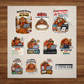 Thanksgiving Dev Sticker Pack: 11 funny turkey coder stickers including 404 Turkey Not Found, sudo give thanks and Git Commit Eat Repeat